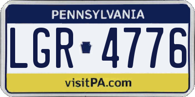 PA license plate LGR4776