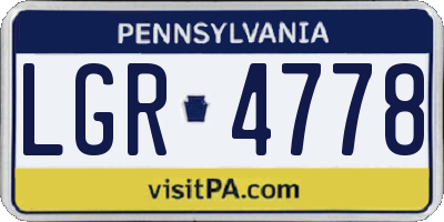 PA license plate LGR4778