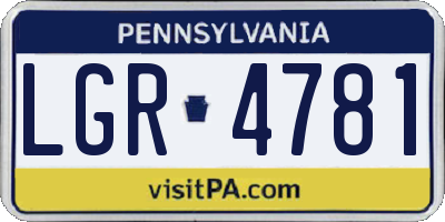 PA license plate LGR4781