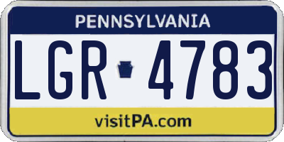 PA license plate LGR4783