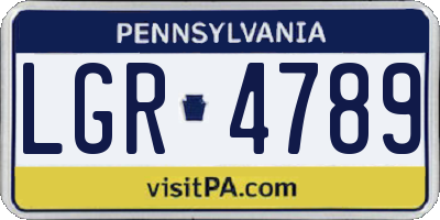 PA license plate LGR4789
