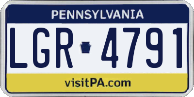 PA license plate LGR4791