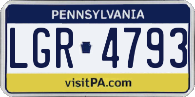 PA license plate LGR4793