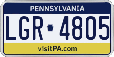 PA license plate LGR4805