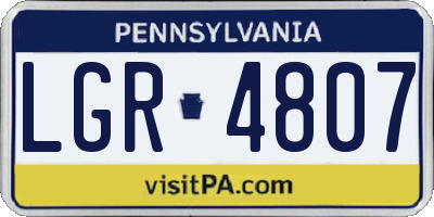 PA license plate LGR4807
