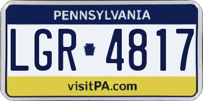 PA license plate LGR4817