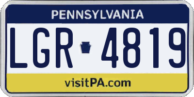 PA license plate LGR4819