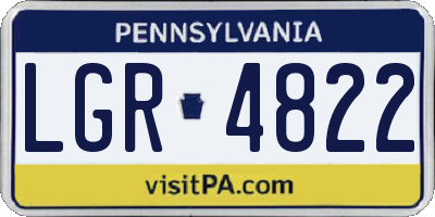 PA license plate LGR4822