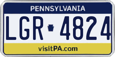 PA license plate LGR4824