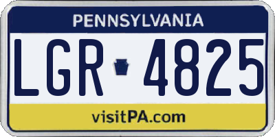 PA license plate LGR4825