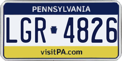 PA license plate LGR4826