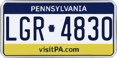 PA license plate LGR4830