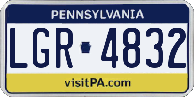 PA license plate LGR4832
