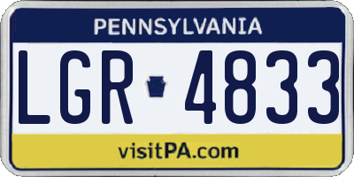 PA license plate LGR4833