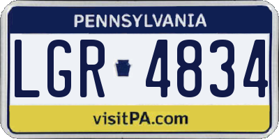 PA license plate LGR4834