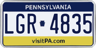 PA license plate LGR4835