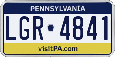 PA license plate LGR4841