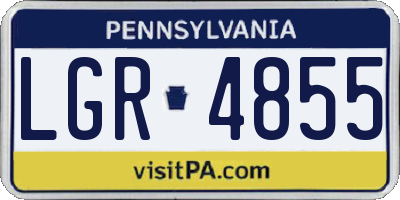 PA license plate LGR4855