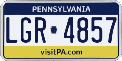 PA license plate LGR4857