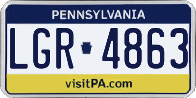 PA license plate LGR4863