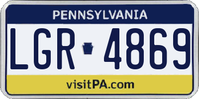 PA license plate LGR4869