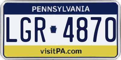 PA license plate LGR4870