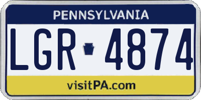 PA license plate LGR4874