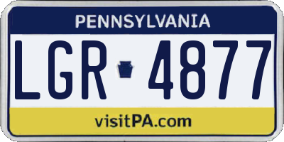 PA license plate LGR4877