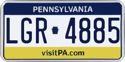 PA license plate LGR4885