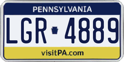 PA license plate LGR4889