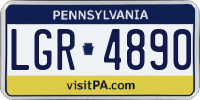PA license plate LGR4890