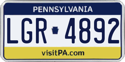 PA license plate LGR4892