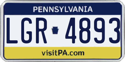 PA license plate LGR4893