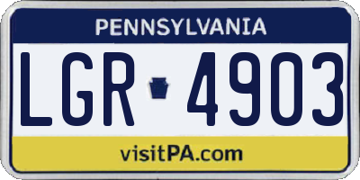PA license plate LGR4903