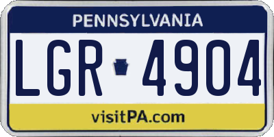 PA license plate LGR4904