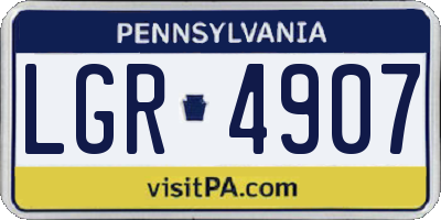 PA license plate LGR4907