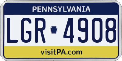 PA license plate LGR4908