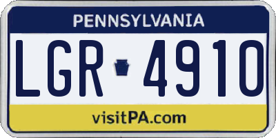 PA license plate LGR4910