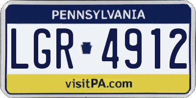 PA license plate LGR4912