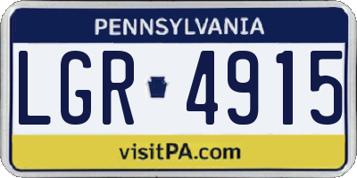 PA license plate LGR4915