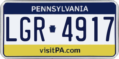 PA license plate LGR4917