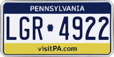 PA license plate LGR4922