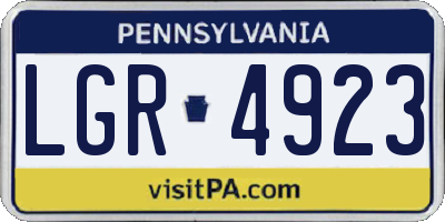 PA license plate LGR4923