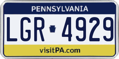 PA license plate LGR4929
