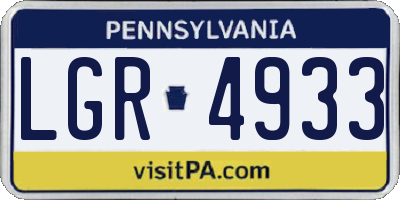 PA license plate LGR4933