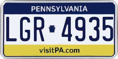 PA license plate LGR4935
