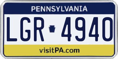 PA license plate LGR4940