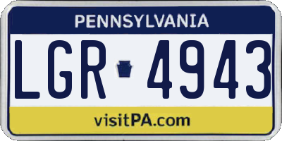 PA license plate LGR4943