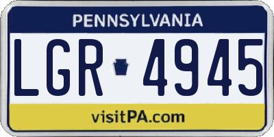 PA license plate LGR4945