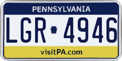 PA license plate LGR4946
